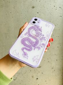 Dragon Print Phone Case Compatible With IPhone 11,IPhone 13,IPhone 14 Pro Max - Purple - View 4