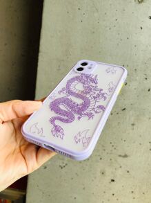 Dragon Print Phone Case Compatible With IPhone 11,IPhone 13,IPhone 14 Pro Max - Purple - View 5