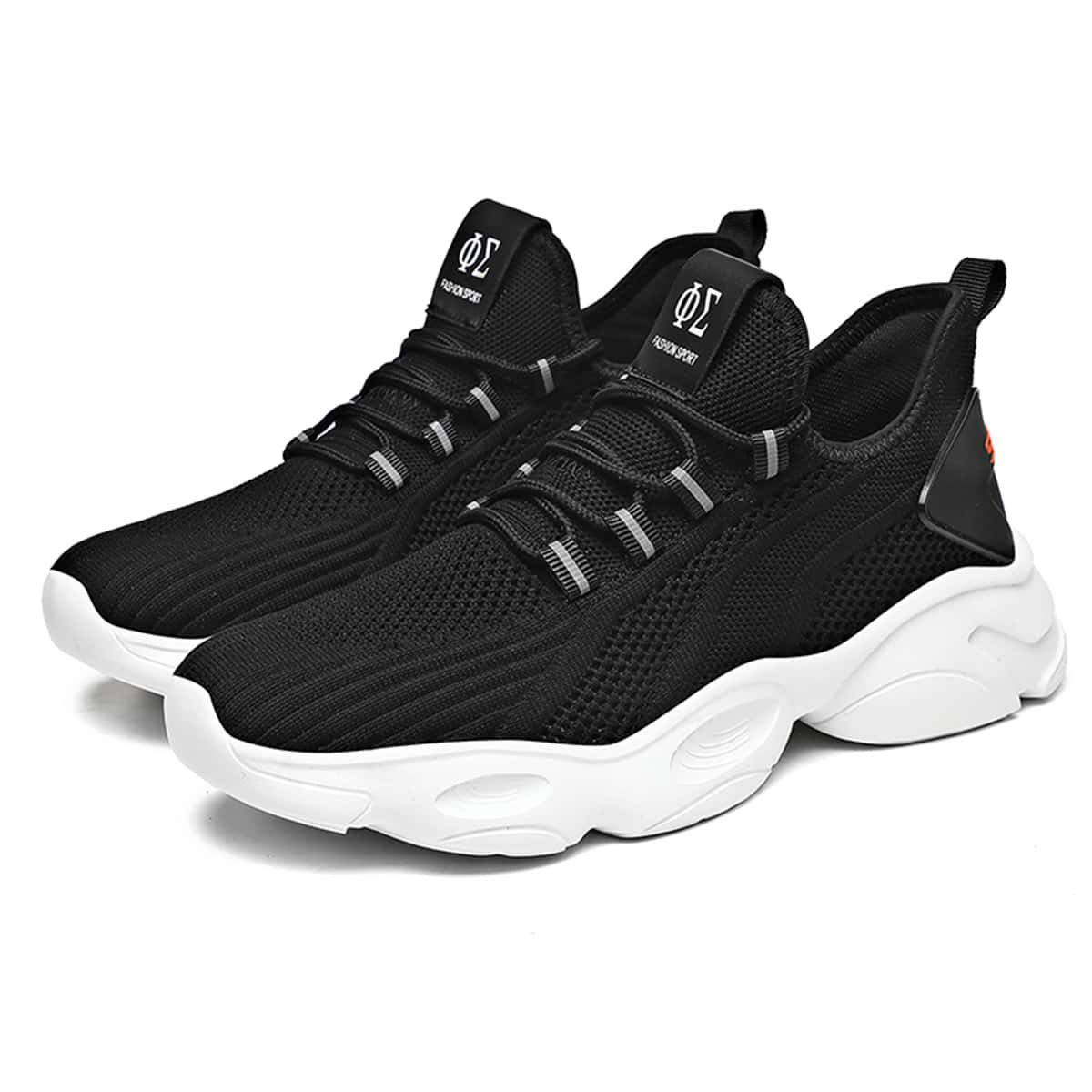 

Guys Low Top Chunky Trainers, Black and white