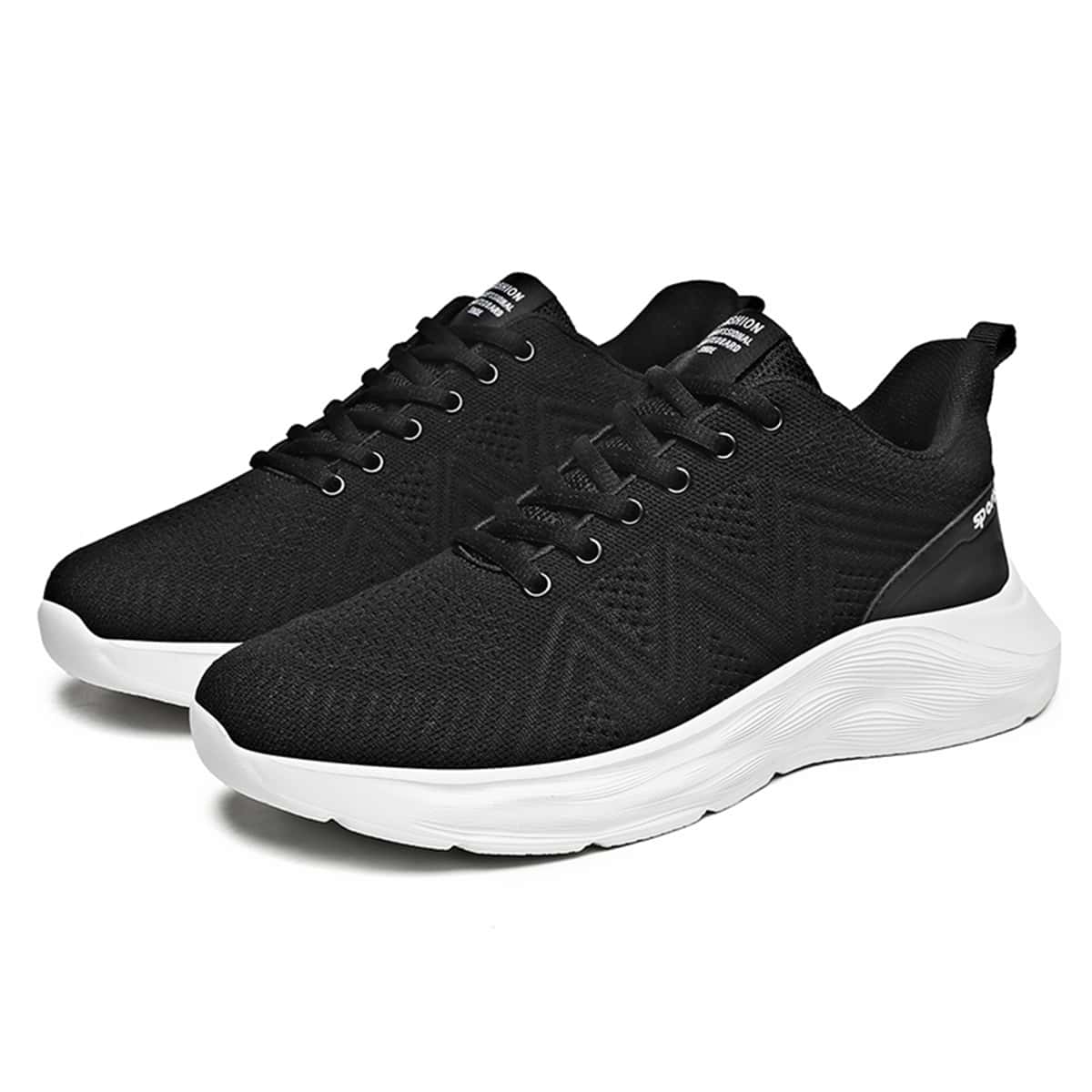 

Guys Low Top Lace-up Sneakers, Black and white