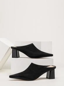 Tacones tacón medio grueso mule - Negro - Ver 1