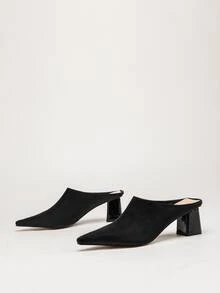 Tacones tacón medio grueso mule - Negro - Ver 2