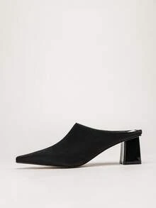 Tacones tacón medio grueso mule - Negro - Ver 5