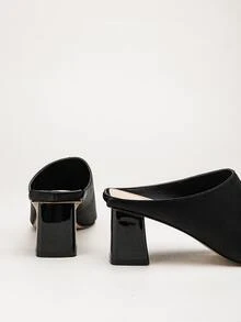 Tacones tacón medio grueso mule - Negro - Ver 6