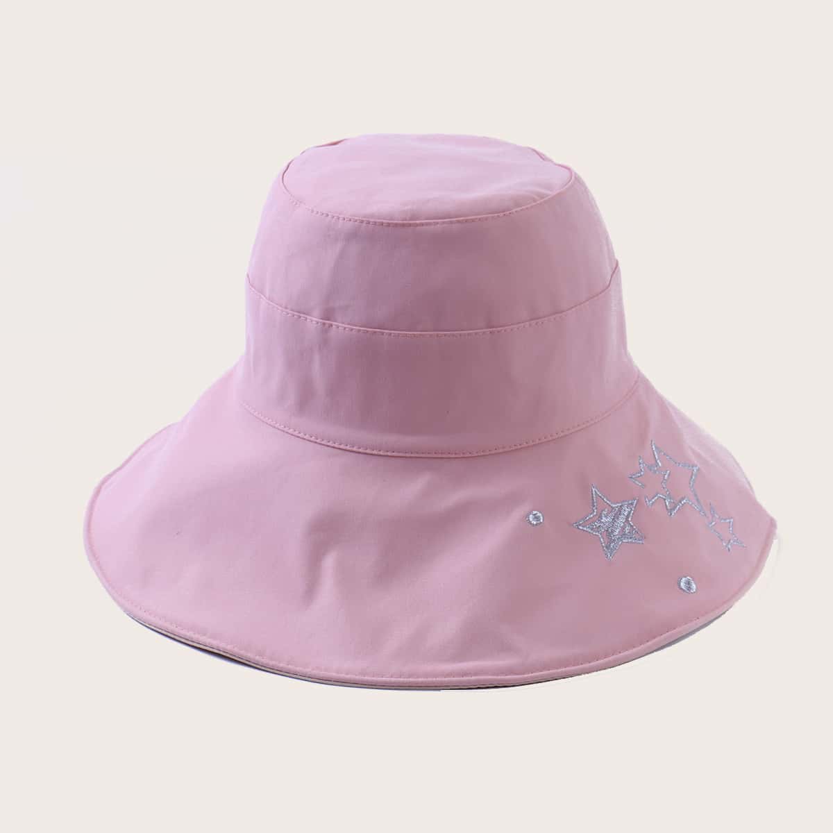 

Star Embroidery Bucket Hat, Dusty pink