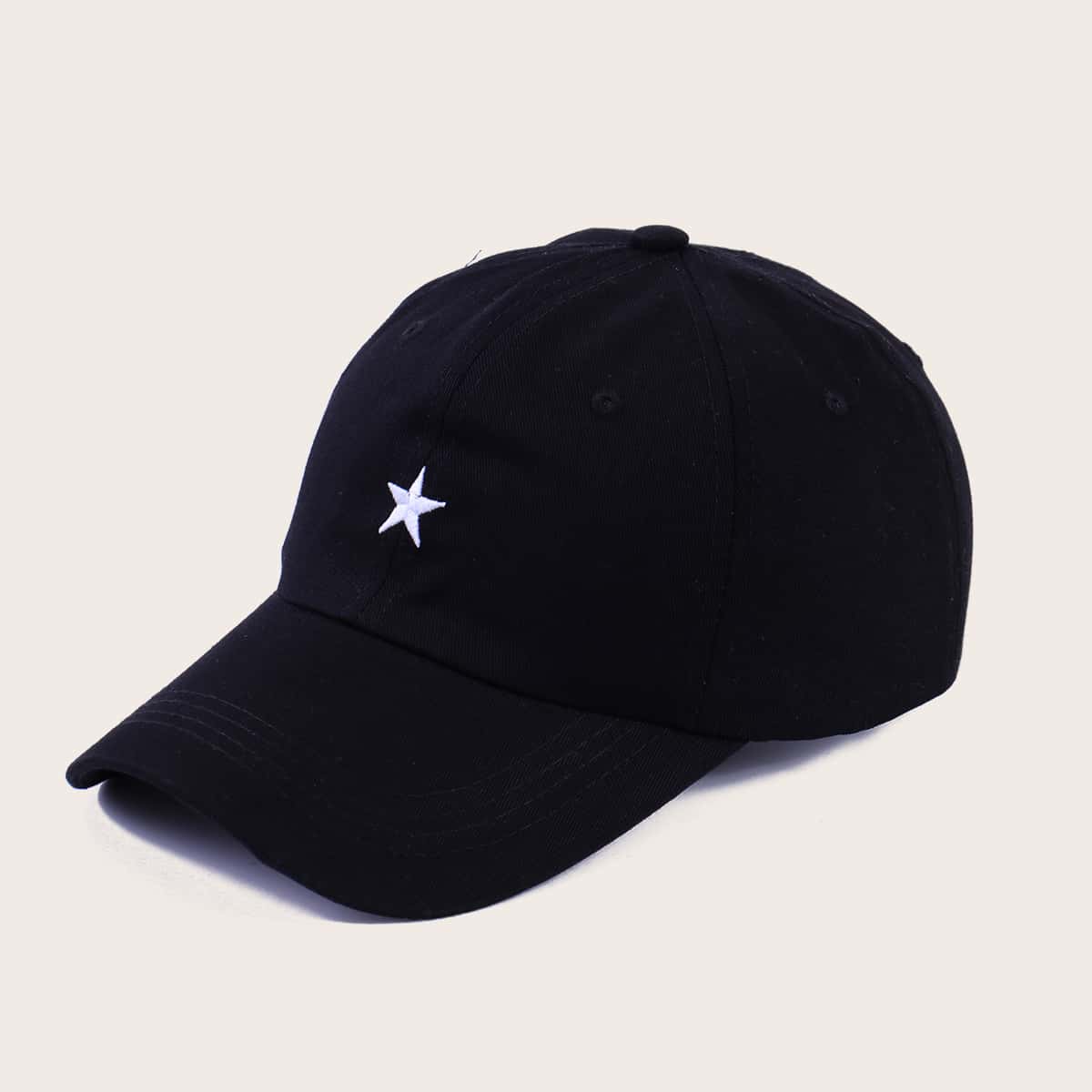 

Guys Star Embroidery Baseball Cap, Black