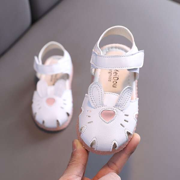 

Toddler Girls Cartoon Design Sandals, White