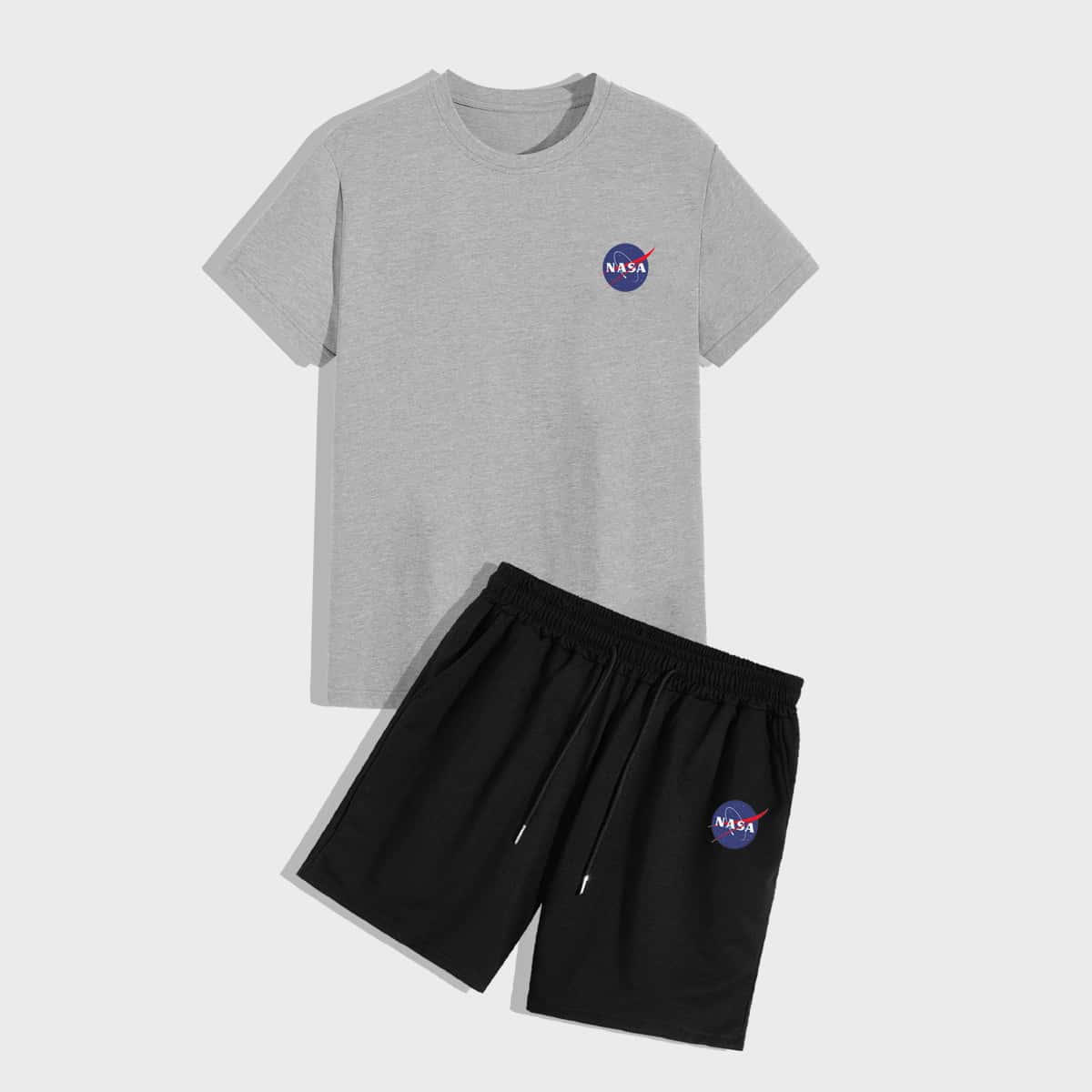 

Guys Letter Graphic Tee & Drawstring Shorts, Multicolor