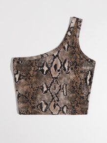 SHEIN Essnce Top cu imprimeu din piele de șarpe pe un umăr