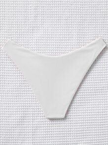 Rib Bikini Panty - White - View 2