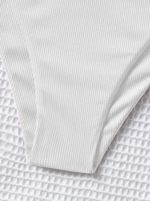 Rib Bikini Panty - White - View 4