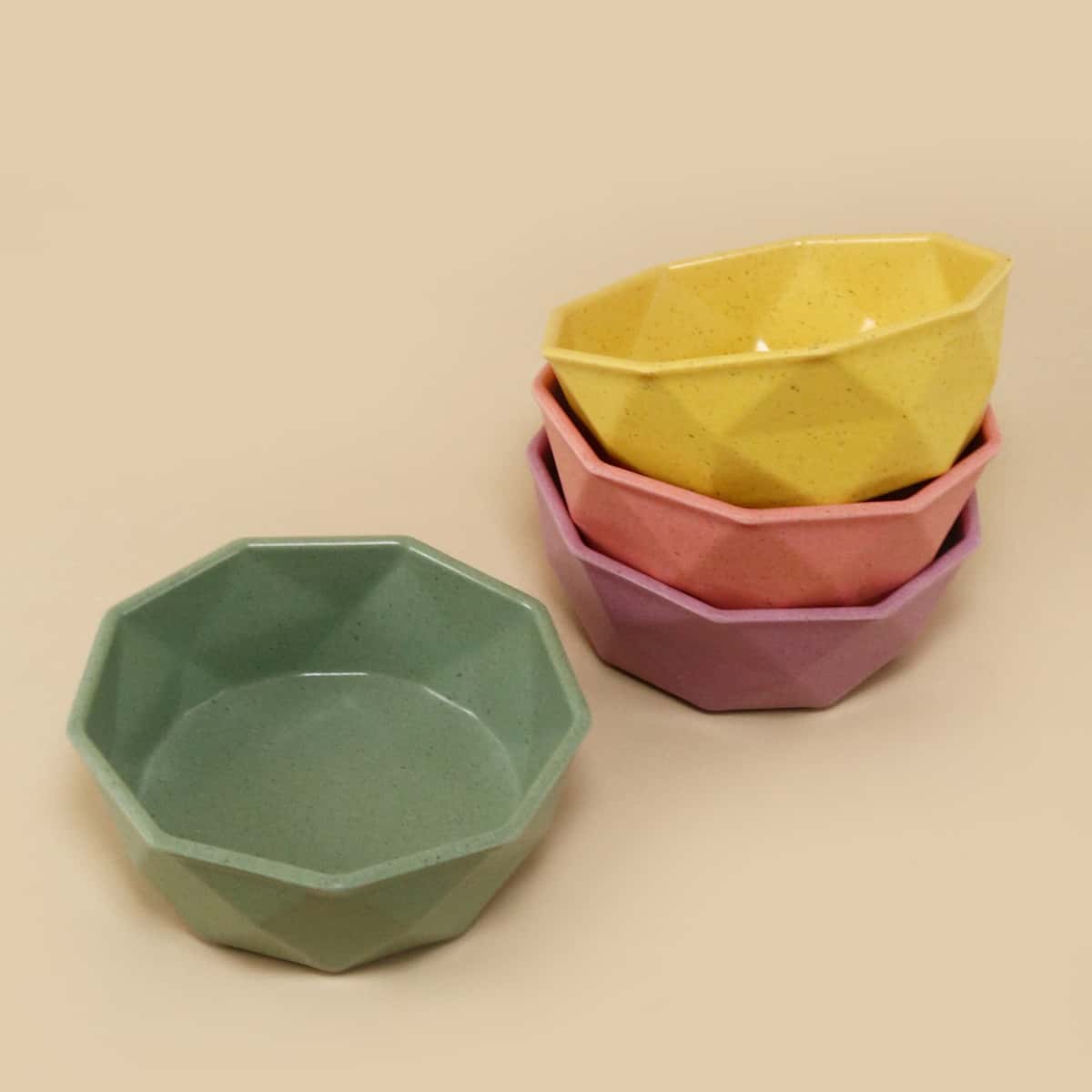 1pc Random Pattern Geometric Pet Bowl, Multicolor