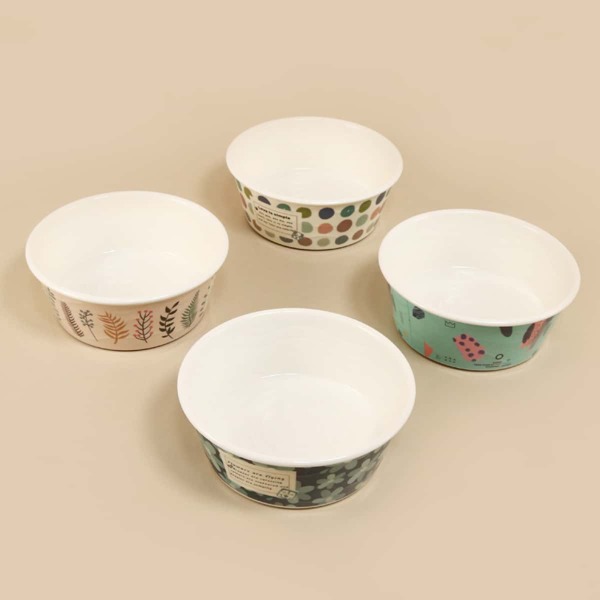 

1pc Random Pattern Non-slip Pet Bowl, Multicolor