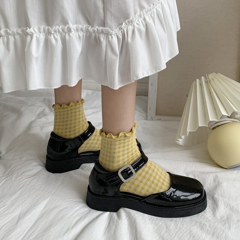 

Square Toe Mary Jane Flats, Black