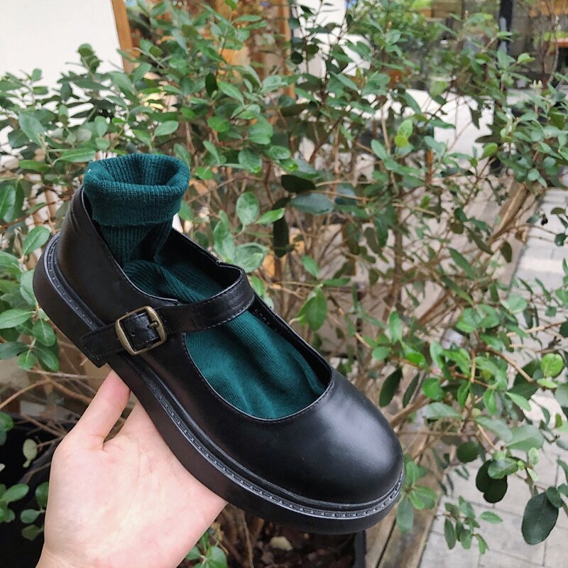

Simple Round Toe Mary Jane Flats, Black