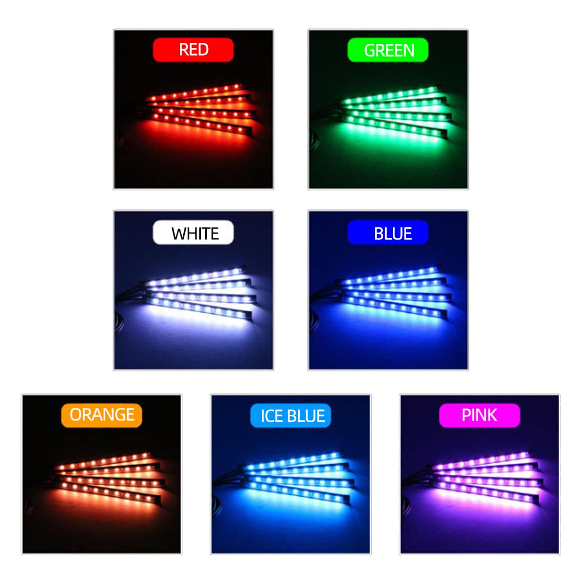 

1pc 7 Color LED Car Light, Multicolor