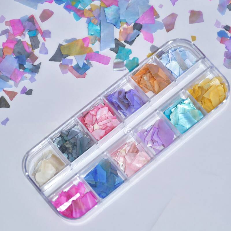 

12colors Nail Art Decoration Sequin, Multicolor pastel