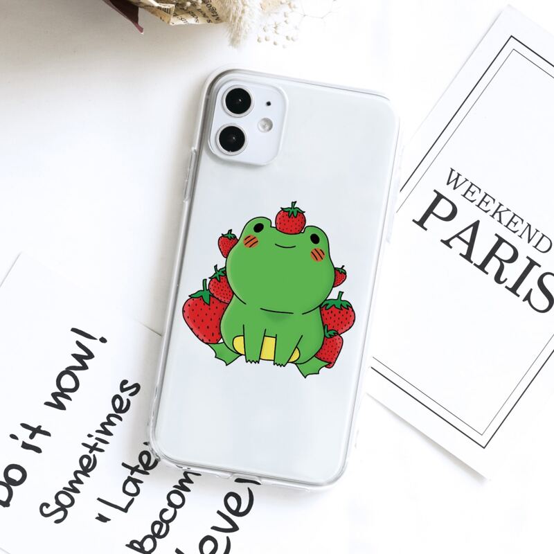 

Frog & Strawberry Pattern Phone Case, Multicolor