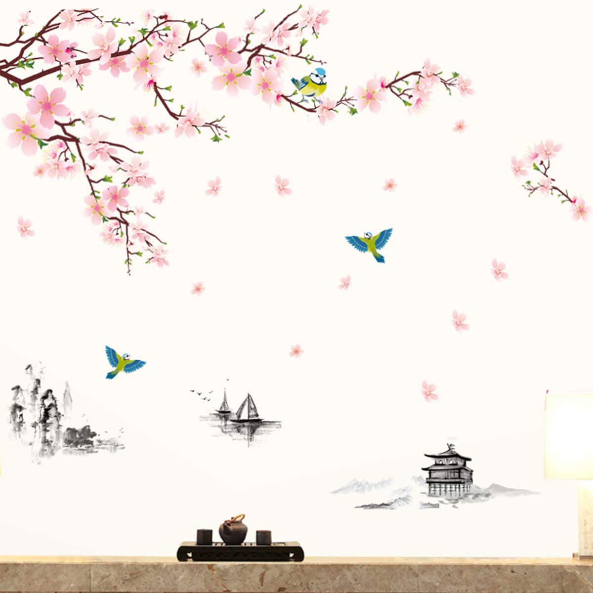 

1sheet Floral Wall Sticker, Multicolor