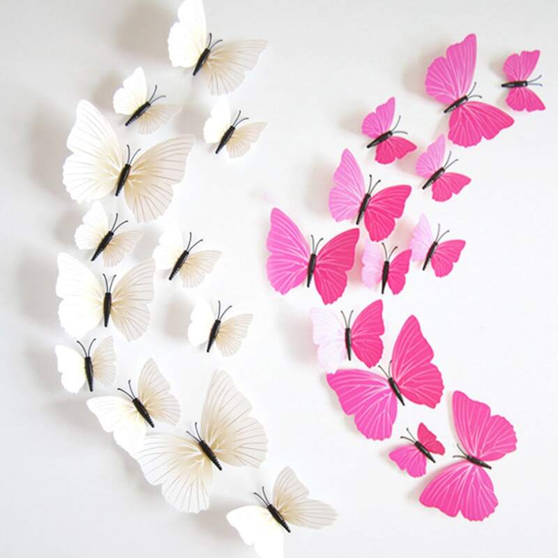 

12pcs Random Color Butterfly Decoration, Multicolor