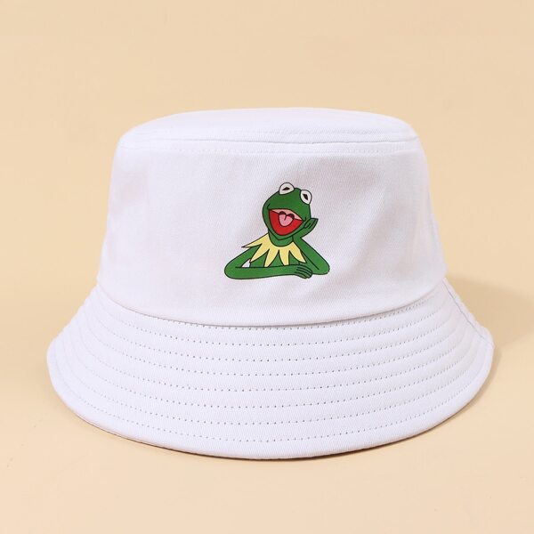 

Cartoon Graphic Bucket Hat, White