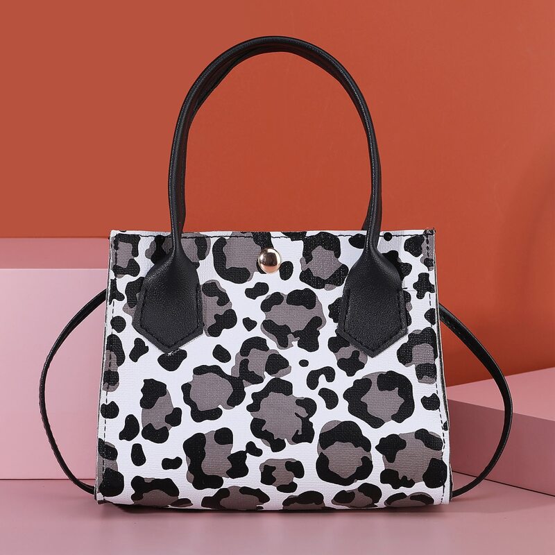 

Leopard Satchel Bag, Black