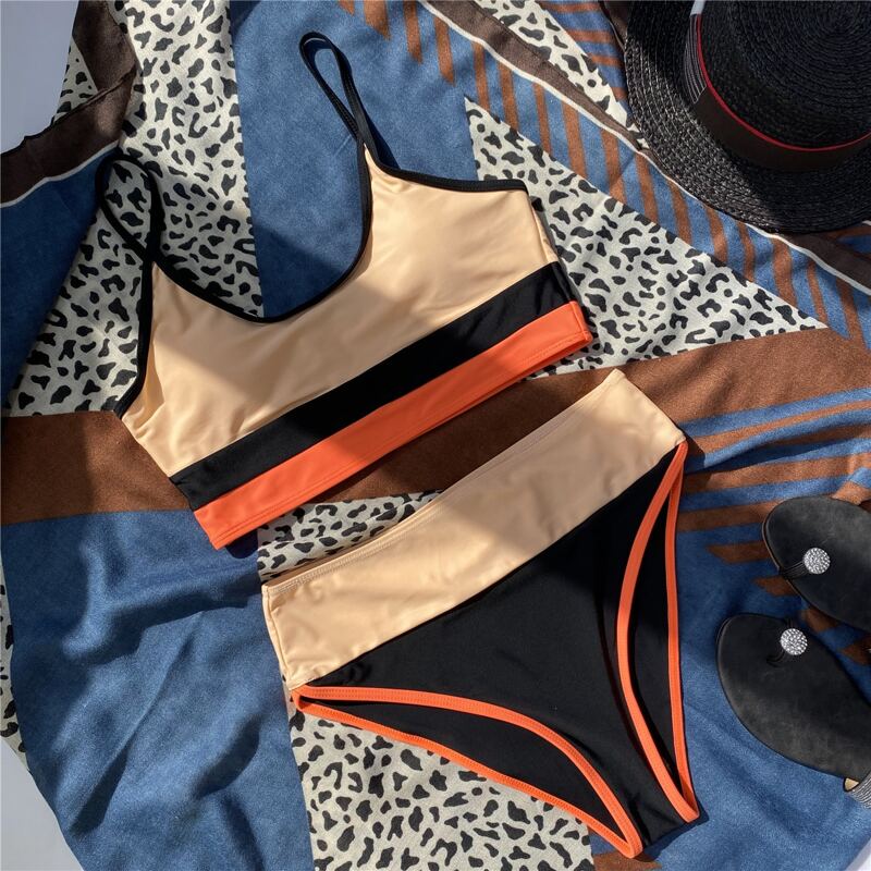 

Color Block Bikini Swimsuit, Multicolor