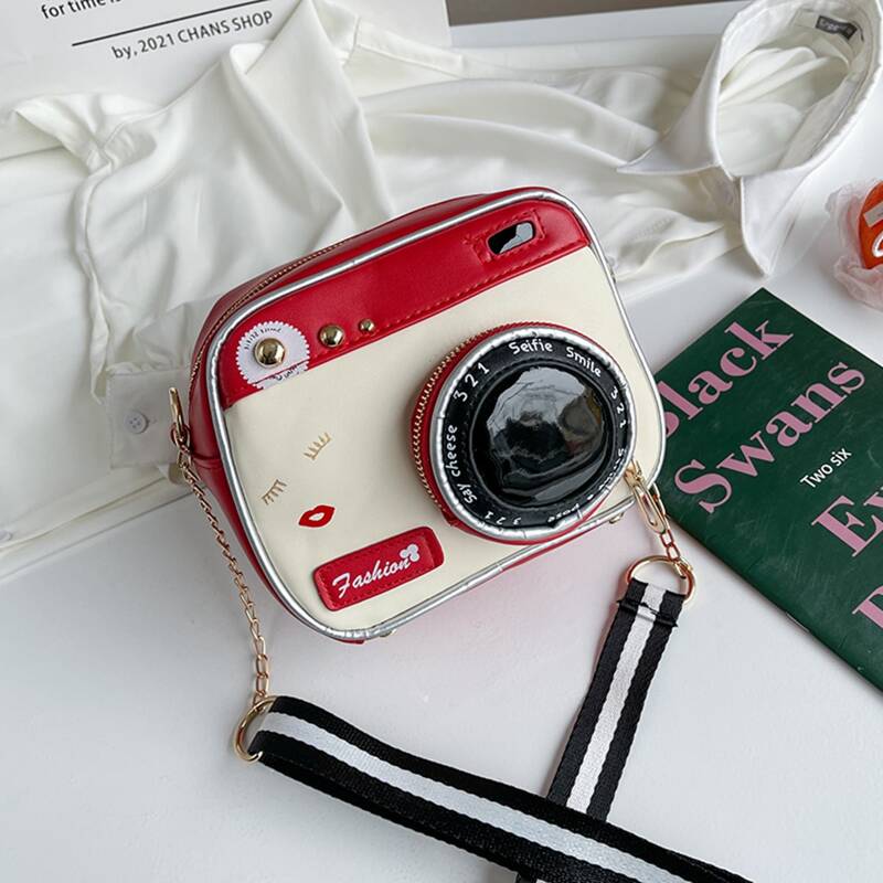 

Camera Design Crossbody Bag, Multicolor