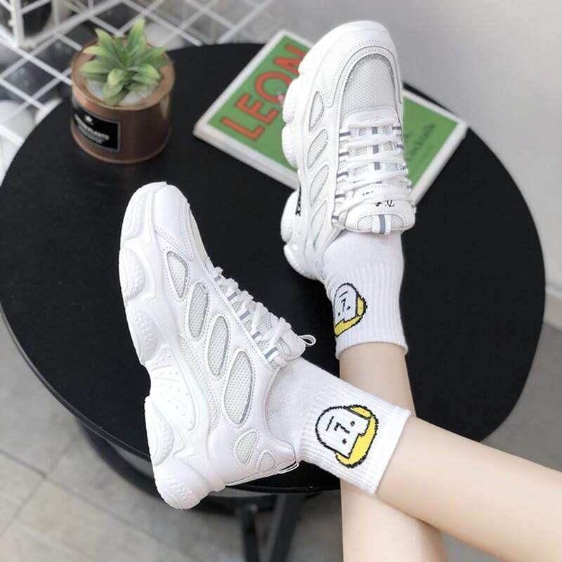 

Lace-up Chunky Trainers, White