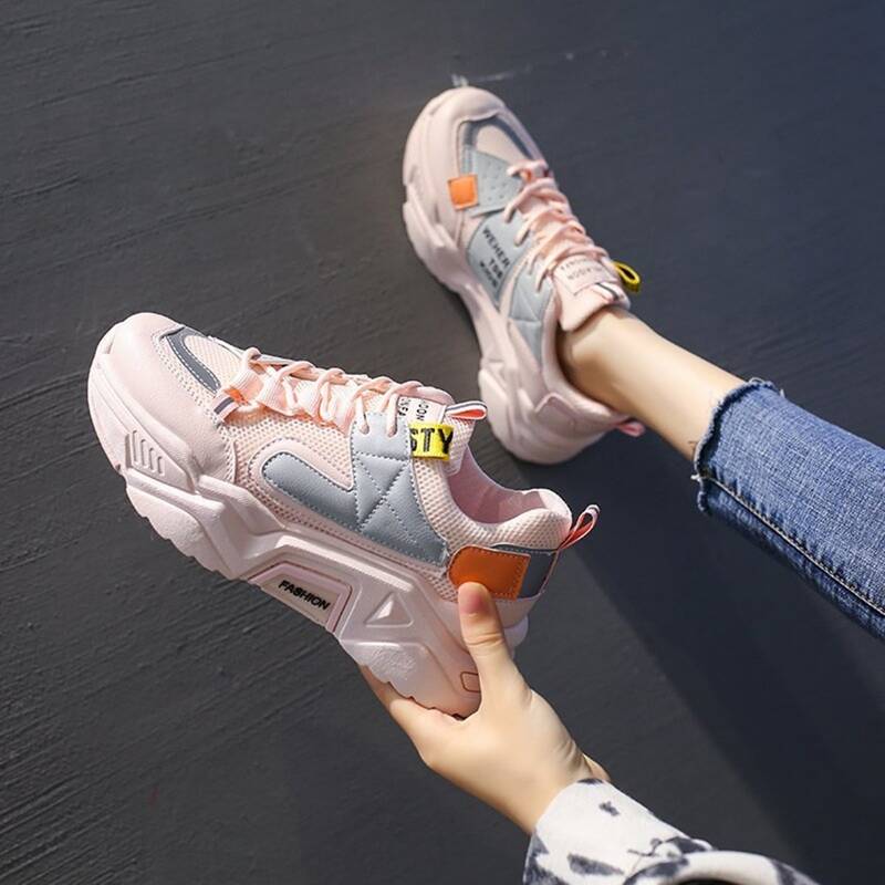 

Lace-up Chunky Trainers, Pink