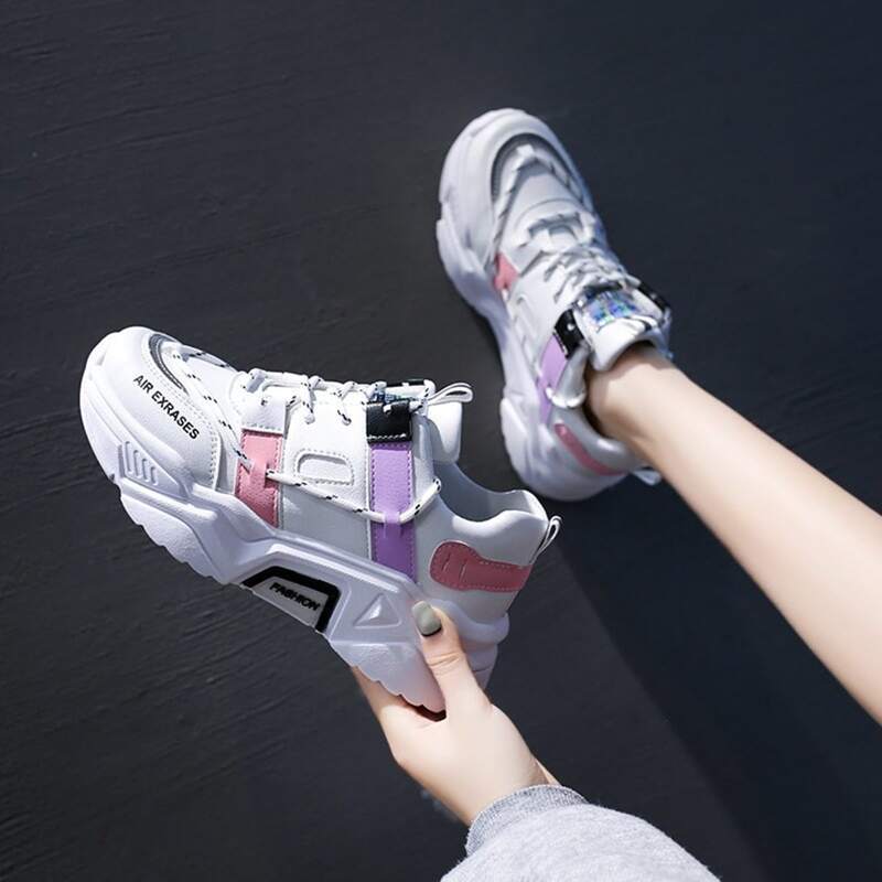 

Lace-up Chunky Trainers, White
