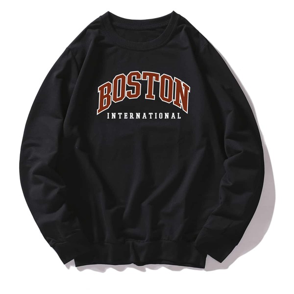 

Men Letter Graphic Sweatshirt, Black