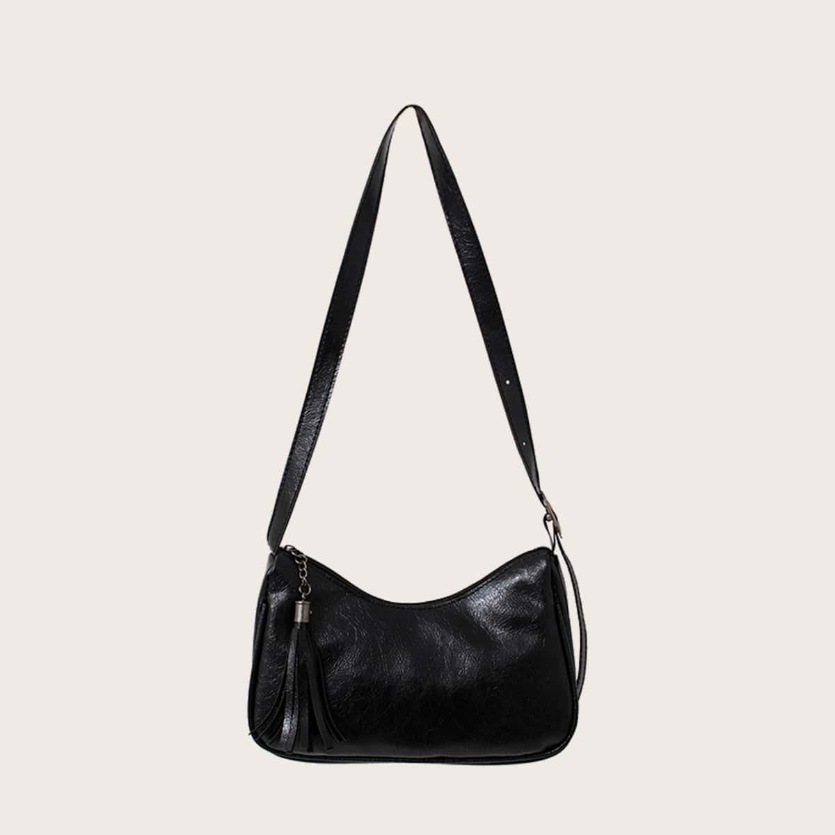 

Solid Hobo Bag, Black