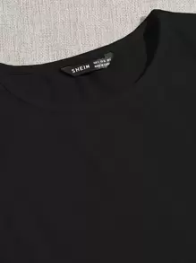 SHEIN Essnce 羅紋針織背心上衣和大方格紋半身裙套裝 - 黑與白 - 查看 3