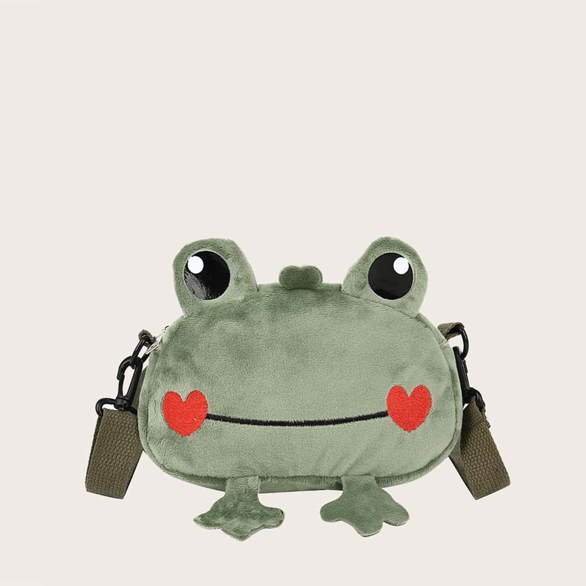 

Cartoon Frog Crossbody Bag, Mint green