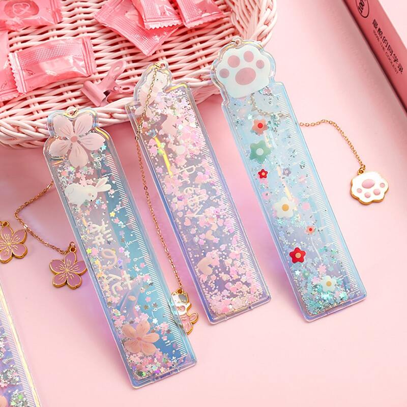 

1pc Floral Holographic Ruler, Multicolor