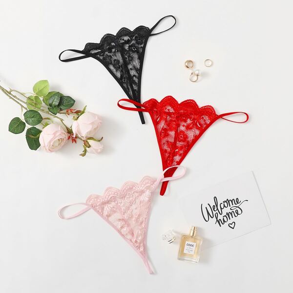 

3pack Plus Floral Lace Panty Set, Multicolor
