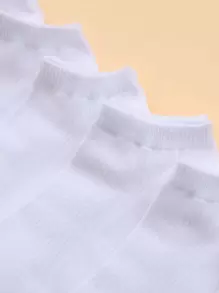 6pairs Solid Plain Socks - White - View 3