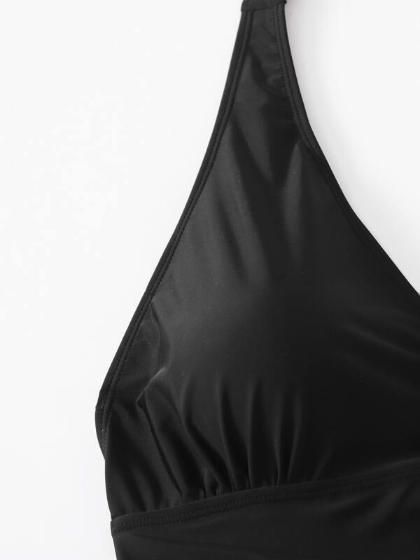 Plus Ruched Halter One Piece Swimsuit SHEIN USA