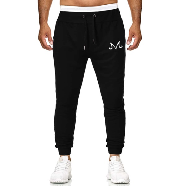 

Men Graphic Print Drawstring Sweatpants, Black