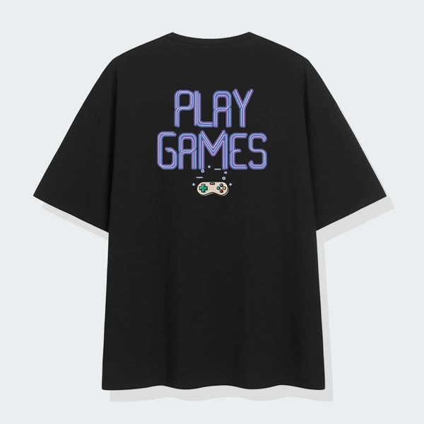 

Men Slogan Graphic Drop Shoulder Tee, Black