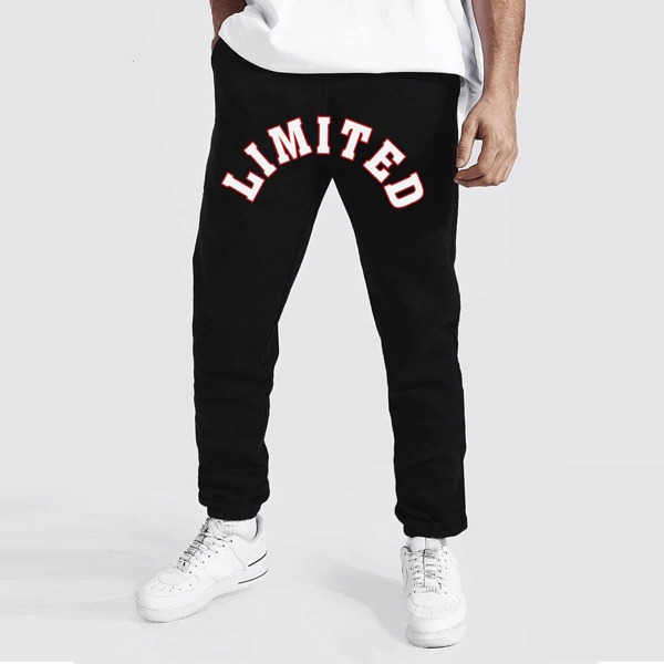

Men Letter Graphic Drawstring Sweatpants, Black