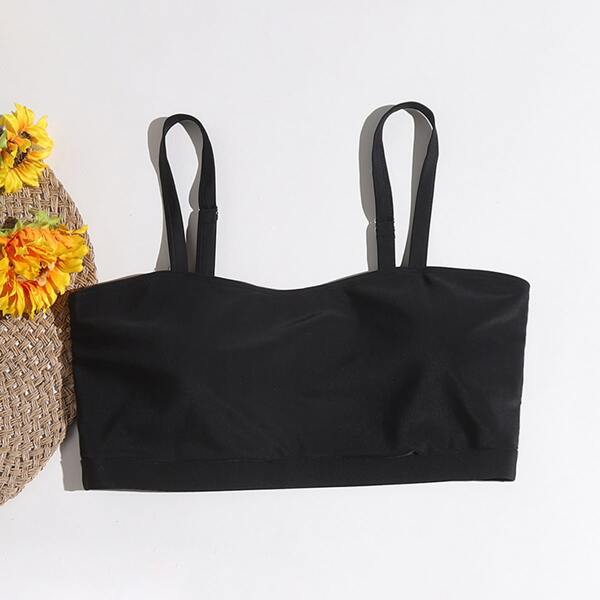 

Plus Solid Bikini Top, Black