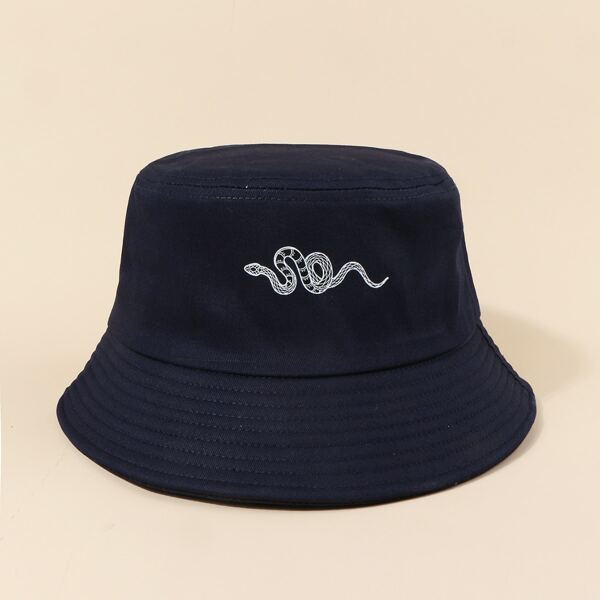 

Snake Pattern Bucket Hat, Navy blue