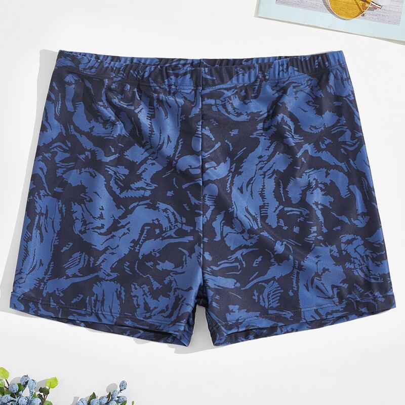 

Guys Allover Print Swim Trunks, Blue