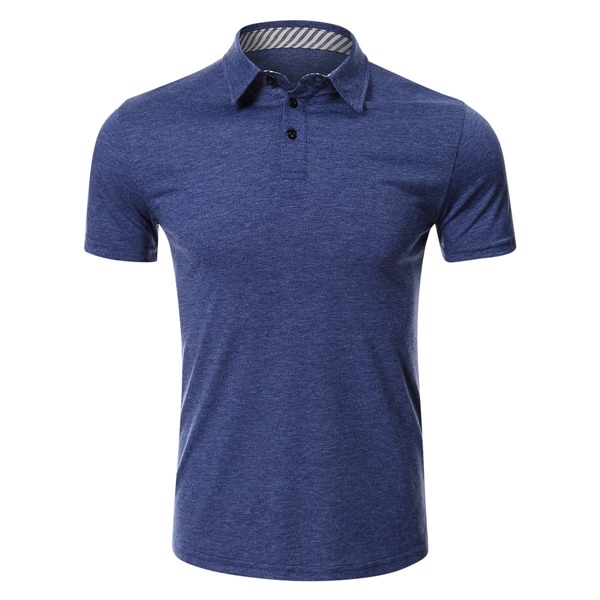 

Men Button Half Polo Shirt, Navy blue