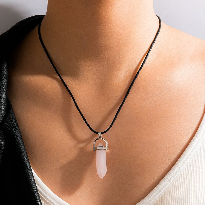 

Minimalist Pendant Necklace, Pink