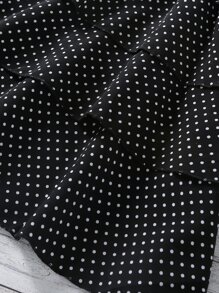 SHEIN Niñas Vestido de lunares cuello de volante a capas - Negro - Ver 3