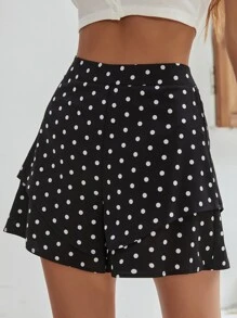 Quần short phân lớp Chấm bi Giải trí - màu đen - Xem 3