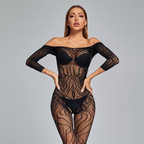 

Crotchless Bodystocking Without Lingerie Set, Black